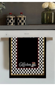 Siyah Dama Desen Fırın Mutfak Havlusu 30x50cm Çok Renkli Siyah Dama Desen Fırın Mutfak Havlusu 30x50cm Çok Renkli