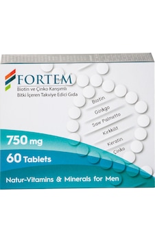 Fortem Erkek Bay Biotin ve Çinko İçeren Tablet (60 Adet)