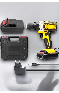 Hubrendy Tekno 24 Parça Çift Bataryalı Şarjlı Matkap Seti 24w Motor Ve Otomatik Mil Kilitli Tasarım