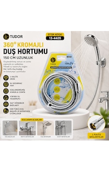 360 - Metal Duş Hortumu 150cm Vakumlu Ambalaj 50001 000 Açık Krem 360 - Metal Duş Hortumu 150cm Vakumlu Ambalaj 50001 000 Açık Krem