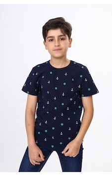 Toontoy Kids Toontoy Erkek Çocuk Dümen Ve Çapa Baskılı Tişört Lacivert