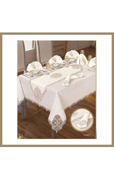 Kahveci.store 26 Parça Elegant Linen Krem-gold 12 Kişilik 160 260 Cm Masa Takımı 22 Kahveci.store 26 Parça Elegant Linen Krem-gold 12 Kişilik 160 260 Cm Masa Takımı 22