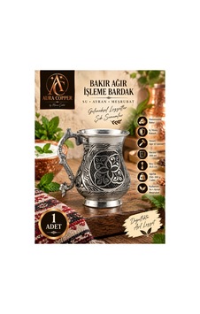 Ağır El İşleme Bakır Bardak Kupa 300 Ml Gümüş Renk Ayran Su Meşrubat Bardağı İçi Kalaylı Kulplu El Yapımı - Bakır Bileklik Hediyedir Trs-0168 Ağır El İşleme Bakır Bardak Kupa 300 Ml Gümüş Renk Ayran Su Meşrubat Bardağı İçi Kalaylı Kulplu El Yapımı - Bakır Bileklik Hediyedir Trs-0168