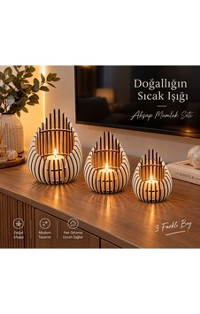 Ahşap Mumluk Seti Ahşap Mumluk Seti