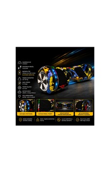 Hoverboard 6.5 İnç Led Işıklı Taşıma Kollu 36v 5.2ah Elektrikli Kaykay Sarı Hoverboard 6.5 İnç Led Işıklı Taşıma Kollu 36v 5.2ah Elektrikli Kaykay Sarı