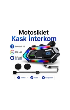 Universal Motosiklet Kask İnterkom Bluetooth 5.3 Rgb Işıklı Gg-2004