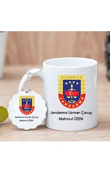 Jandarma Logolu Kupa Bardak Ve Anahtarlık Jandarma Logolu Kupa Bardak Ve Anahtarlık