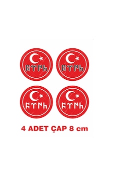 4 Adet Göktürkçe Türk Yazısı Ütü İle Yapışan Tekstil Kumaş Tişört Dtf Baskı 3447