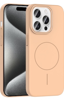Apple Uyumlu iPhone 15 Pro Kılıf Magsafe Şarj Özellikli Kamera Çıkıntılı Hard Sensitive Sert Kapak Desert Titanyum
