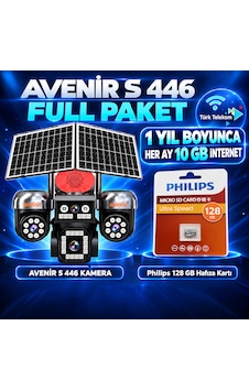 Avenir S446 Solar 4g Kamera Full Paket 128 Gb Hafıza Kartı + 1 Yıl Boyunca Her Ay 10 Gb Türk Telekom İnternet Avenir S446 Solar 4g Kamera Full Paket 128 Gb Hafıza Kartı + 1 Yıl Boyunca Her Ay 10 Gb Türk Telekom İnternet