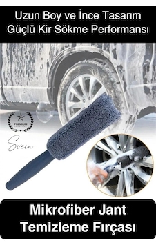 Mikrofiber Jant Temizleme Fırçası Mikrofiber Detaylı Temizlik Çizmez Oto Lastik Yumuşak Detailing
