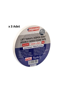 Bigpoint Çift Taraflı Köpük Bant 12mmx5m X 3 Adet Diğer