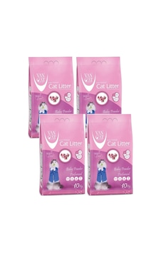 Vancat Bebek Pudrası Kokulu Bentonit Kedi Kumu 4 x 10 KG Vancat Bebek Pudrası Kokulu Bentonit Kedi Kumu 4 x 10 KG