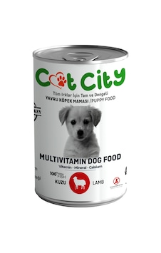 Cat City Az Tahıllı Kuzu Etli Yavru Köpek Konserve Mama 400 G