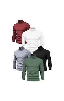 Veraura Lifestyle 5 Adet Unisex Kaşkorse Boğazlı Full Likralı Fitilli Body Kazak Siyah Veraura Lifestyle 5 Adet Unisex Kaşkorse Boğazlı Full Likralı Fitilli Body Kazak Siyah