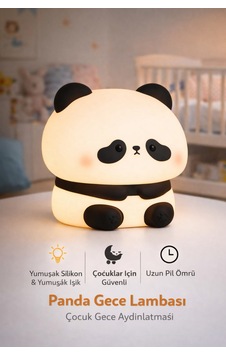 Panda Gece Lambası Yumuşak Silikon, Çocuklar İçin Güvenli, Led Gece Işığı Beyaz Panda Gece Lambası Yumuşak Silikon, Çocuklar İçin Güvenli, Led Gece Işığı Beyaz