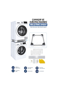 Electrolux Çamaşır Ve Kurutma Makinesi Uyumlu Ara İstif Kiti Krom Metal Electrolux Çamaşır Ve Kurutma Makinesi Uyumlu Ara İstif Kiti Krom Metal