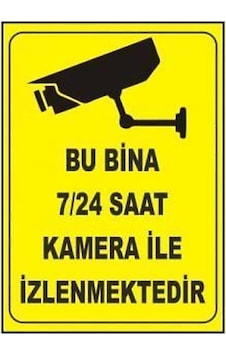 SONSAN UYARI LEVHALARI "BU BİNA 7/24 SAAT KAMERA İLE İZLENMEKTEDİR" PVC 25*35 SONSAN UYARI LEVHALARI "BU BİNA 7/24 SAAT KAMERA İLE İZLENMEKTEDİR" PVC 25*35