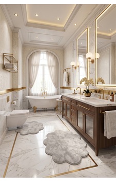 2'li Papatya Banyo Paspası Takımı Kaymaz Taban Yıkanabilir Peluş Pofuduk Post 80x80 - 100x100 Gri Gri 2'li Papatya Banyo Paspası Takımı Kaymaz Taban Yıkanabilir Peluş Pofuduk Post 80x80 - 100x100 Gri Gri