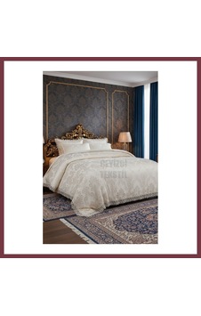Storeşahin Çift Kişilik Pike Takımı Krem - Berfin Shn0720 Storeşahin Çift Kişilik Pike Takımı Krem - Berfin Shn0720