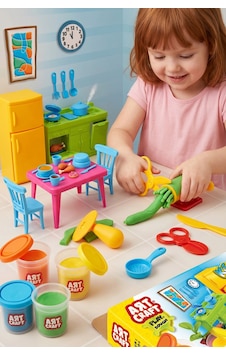 Art Craft Mutfak Oyun Hamuru Seti 5 Renkli Eğitici Oyuncak 3+ Yaş Çok Renkli Art Craft Mutfak Oyun Hamuru Seti 5 Renkli Eğitici Oyuncak 3+ Yaş Çok Renkli