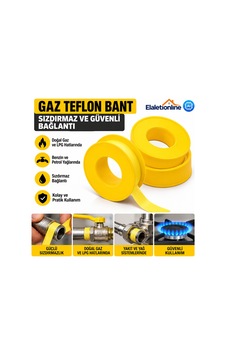Doğalgaz Teflon Bant Sarı 12 Mm 8 Metre - 938359996