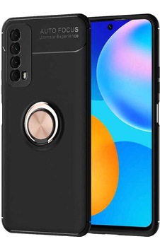 Huawei P Smart 2021 Kılıf Zore Ravel Silikon Kapak Siyah-Rose Gold Huawei P Smart 2021 Kılıf Zore Ravel Silikon Kapak Siyah-Rose Gold