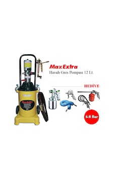 Max-Extra Havalı Gres Pompası 12 Litre 8 Bar + Havalı Alet Seti Max-Extra Havalı Gres Pompası 12 Litre 8 Bar + Havalı Alet Seti