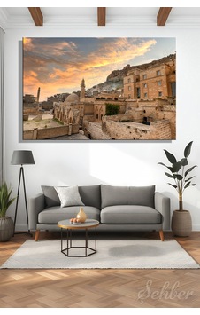 Gün Batımında Tarihi Taş Evleri Ve Minaresiyle Mardin Manzarası Yatay Kanvas Tablo 4049 Çok Renkli Gün Batımında Tarihi Taş Evleri Ve Minaresiyle Mardin Manzarası Yatay Kanvas Tablo 4049 Çok Renkli