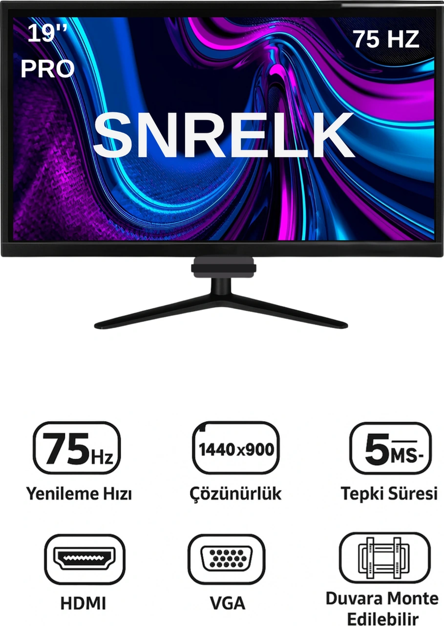 Snrelk 19'' Vga- Hdmı Pro Led Monitör Snrelk 19'' Vga- Hdmı Pro Led Monitör