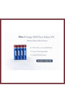 Storeşahin Max Energy Aaa İnce Kalem Pil 1.5v R03 Heavy Duty Ultra Power 4 Lü 1 Paket Storeşahin Max Energy Aaa İnce Kalem Pil 1.5v R03 Heavy Duty Ultra Power 4 Lü 1 Paket