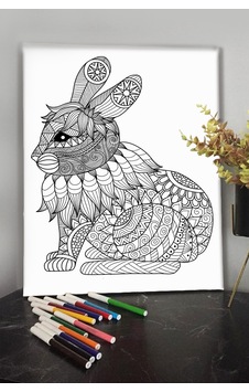 Tavşan 40x30cm Çocuklar Için Özel Boyanabilir Tablo Tuval Mandala Kalem Hediyesi Yoktur. Tavşan 40x30cm Çocuklar Için Özel Boyanabilir Tablo Tuval Mandala Kalem Hediyesi Yoktur.