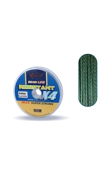 Captain Resistant PE 4 Kat İp Misina 100mt Yeşil 0.80 mm Captain Resistant PE 4 Kat İp Misina 100mt Yeşil 0.80 mm