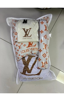 Turuncu Lv Süper Set Dörtlü Servis Kılıfı + İkili Yastık Ve Kemer Kılıfı+ Vites Poları Turuncu Lv Süper Set Dörtlü Servis Kılıfı + İkili Yastık Ve Kemer Kılıfı+ Vites Poları