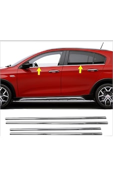 Fiat Egea Cross Krom Cam Çıtası Alt 4 Prç Sağ Sol Fiat Egea Cross Krom Cam Çıtası Alt 4 Prç Sağ Sol