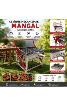 Döndürmeli - Çevirmeli Paslanmaz Mekanizmalı Mangal Bx40 Diğer