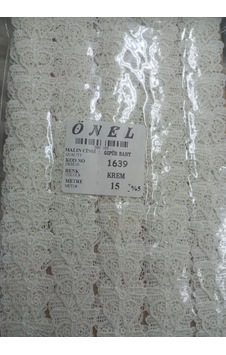Dantel Polyester Güpür Bant Krem 15 Metre En 6 Cm On-1639-kr Dantel Polyester Güpür Bant Krem 15 Metre En 6 Cm On-1639-kr
