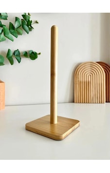 Bambu Kağıt Havluluk, Masa Üstü Rulo Kağıt Havlu Askılığı - Dik Havlu Peçetelik - Kare Bambu Kağıt Havluluk, Masa Üstü Rulo Kağıt Havlu Askılığı - Dik Havlu Peçetelik - Kare