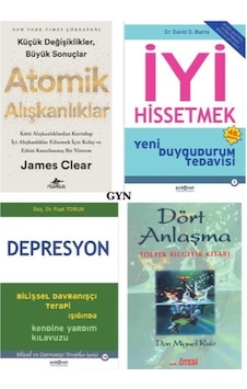 Atomik Aliskanliklar + İyi Hissetmek + Depresyon + Dort Anlasma 4 Set