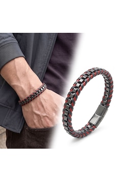 Premium Parlak Ve Şık Kırmızı Siyah Biyeli Deri Örgü 316l Çelik Zincir Bileklik 31834b25d2 21 Cm Siyah - Kırmızı Premium Parlak Ve Şık Kırmızı Siyah Biyeli Deri Örgü 316l Çelik Zincir Bileklik 31834b25d2 21 Cm Siyah - Kırmızı