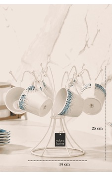 Bej 6 Kancalı Bardak Askılık, Kupa, Fincan Kancalı Mutfak Set Üstü Düzenleyici - Metal Paslanmaz Bej 6 Kancalı Bardak Askılık, Kupa, Fincan Kancalı Mutfak Set Üstü Düzenleyici - Metal Paslanmaz