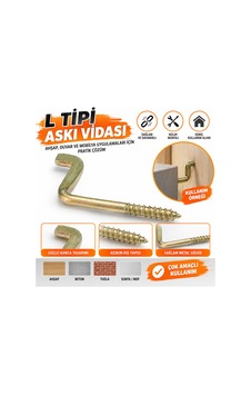 Askı Vidası L Tipi 1 Adet 4 Cm - 923212142 Diğer Askı Vidası L Tipi 1 Adet 4 Cm - 923212142 Diğer
