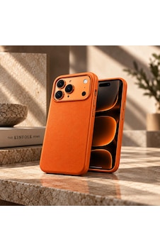 Iphone 17/18 Pro Max Uyumlu Turuncu Vegan Deri Kılıf, İnce Ve Hafif Iphone 17/18 Pro Max Uyumlu Turuncu Vegan Deri Kılıf, İnce Ve Hafif