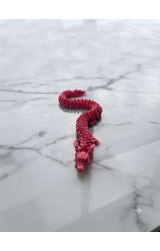 3 Boyutlu Baskı Hareketli Kırmızı Ejderha Figürü