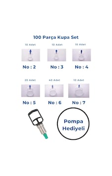Kupasan Hacamat Kupa Seti 100'lü Kupasan Hacamat Kupa Seti 100'lü