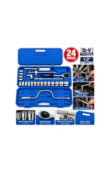 Krt-1171 24pcs 1/2" Dr.socket Set Lokma & Soket & Adaptör & Cırcır Kolu Chrome Vanadium Metal Çantalı Krt-1171 24pcs 1/2" Dr.socket Set Lokma & Soket & Adaptör & Cırcır Kolu Chrome Vanadium Metal Çantalı