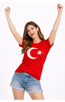 Hazego T-shirt Kısa Kol Bisiklet Yaka Ay Yıldız Bayrak Baskılı Tişört - Kırmızı Hazego T-shirt Kısa Kol Bisiklet Yaka Ay Yıldız Bayrak Baskılı Tişört - Kırmızı