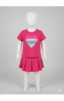 Benetton Kız Çocuk Koyu Pembe Tshirt