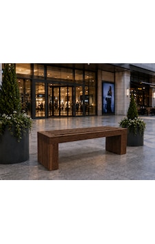 Modern Ahşap Geçmeli Oturma Bench Ceviz Renk .