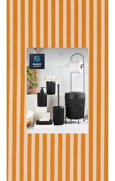 Modern 6 Parça Banyo Seti Çöp Kovalı Tuvalet Kağıtlığı Ve Fırçası-katı Ve Sıvı Sabunluk-diş Fırçalık Siyah